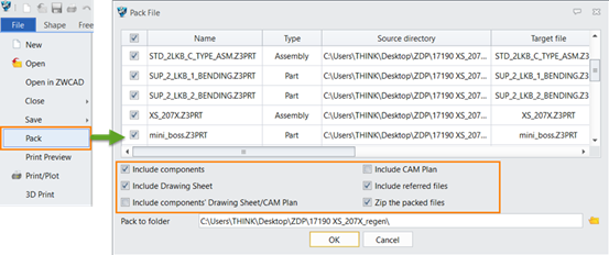 Figura 7. Elegir los archivos que necesitas al empaquetar Figura 7. Elegir los archivos que necesitas al empaquetar